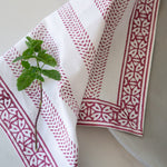 Raspberry hand block napkin