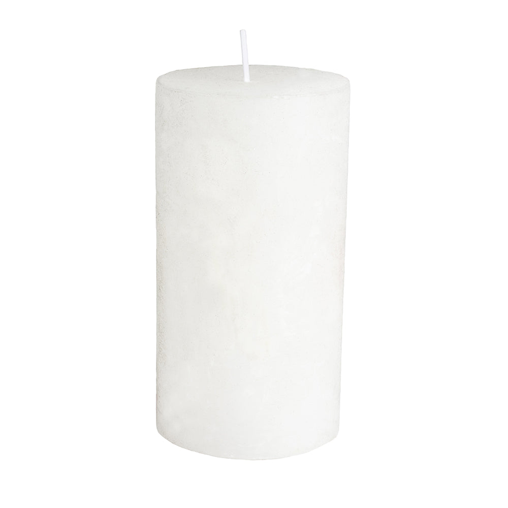 White rustic pillar candle