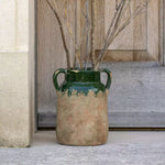 Green rustic vase