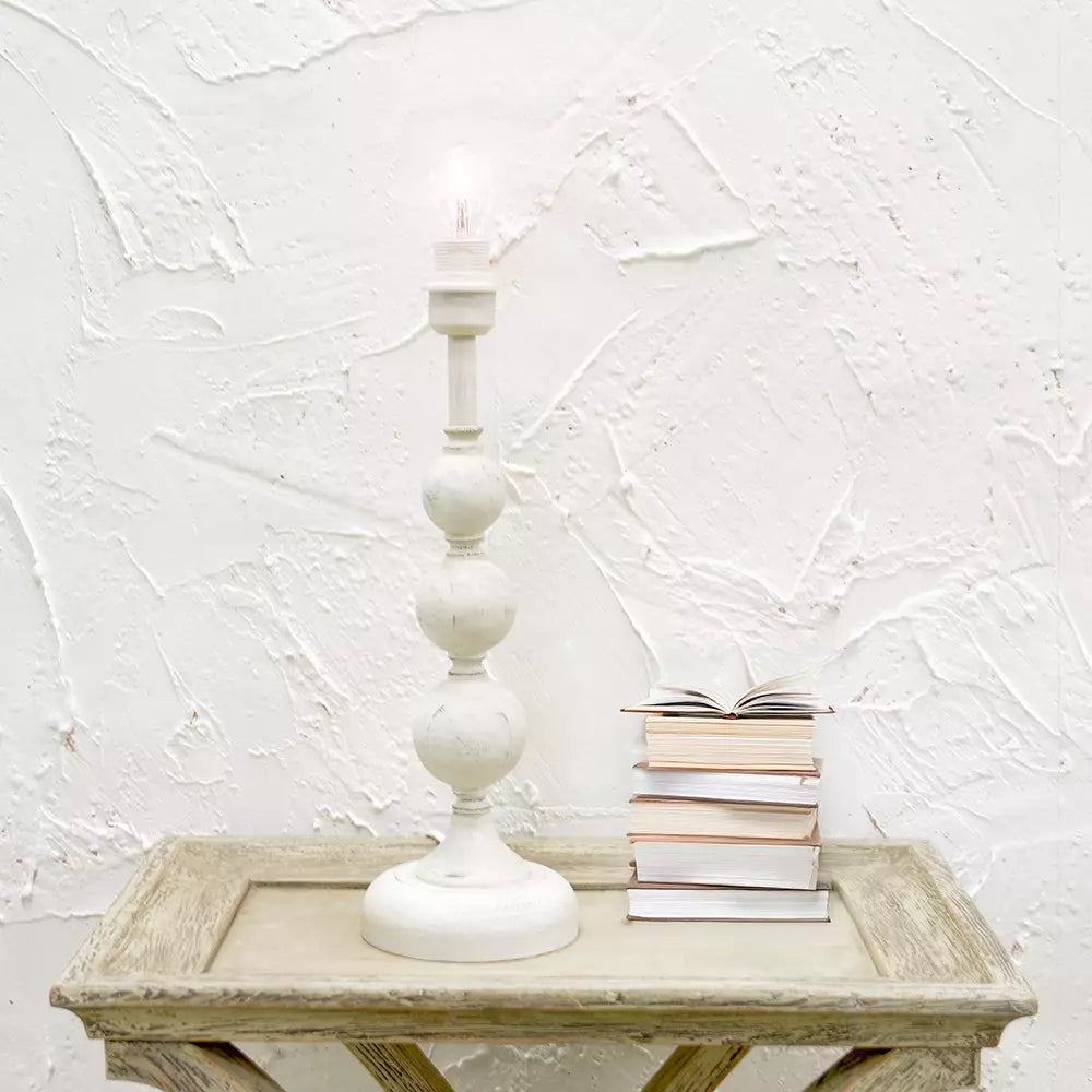 Antique white lamp base
