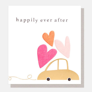Car & Hearts Wedding Card