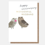 Owls Wonderful Husband Anniversary Card
