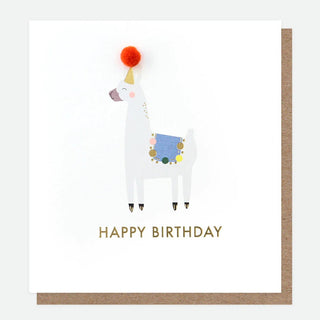 Mini Poms Llama Birthday Card