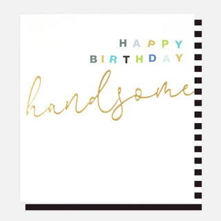 Gold Calligraphy Handsome Birthday Card