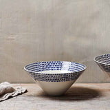 Indigo Drop Serving Bowl - Cream & Indigo - Medium