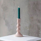 Large Blush Crackle Pink Ceramic Candle Holder