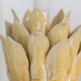 Yellow Petal Candle Holder – Medium | Ceramic Floral Candle Holder