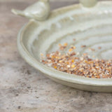 Ceramic Bird Bath Sage Green | Decorative Garden Bird Bath