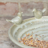 Ceramic Bird Bath Sage Green | Decorative Garden Bird Bath
