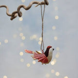 Decorative Hanging Bird Christmas Decoration – Red