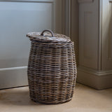 Kubu Rattan Lidded Laundry Basket | Natural Storage Basket