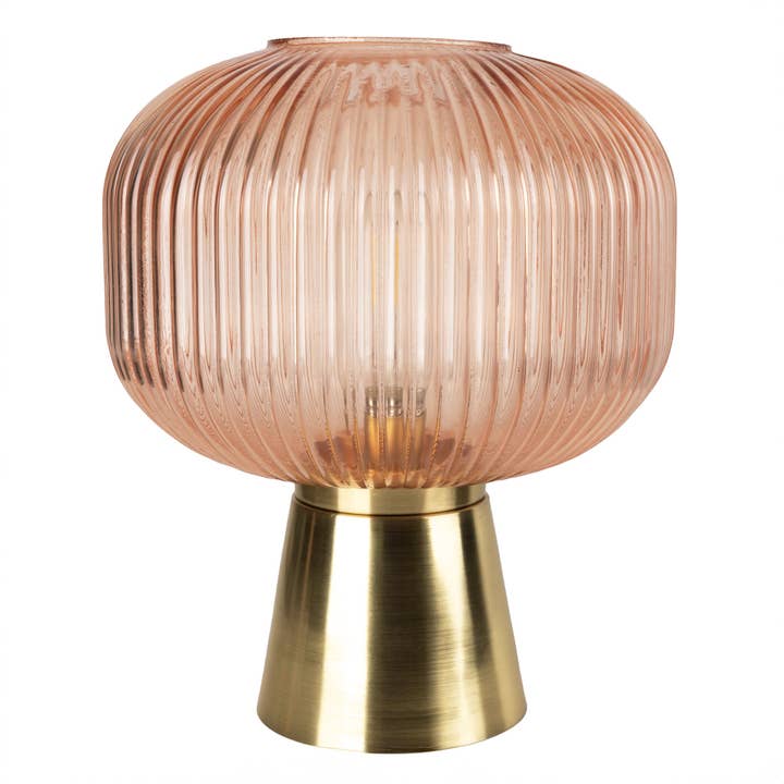 Amber glass rounded LED lamp