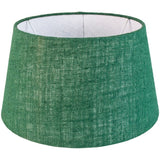 Green natural linen lampshade with textured woven fabric, 35cm decorative lamp shade for living room or bedroom.