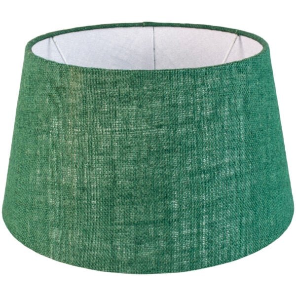 Green natural linen lampshade with textured woven fabric, 35cm decorative lamp shade for living room or bedroom.