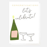 Let's Celebrate Bottle And Glasses Congratulations Card