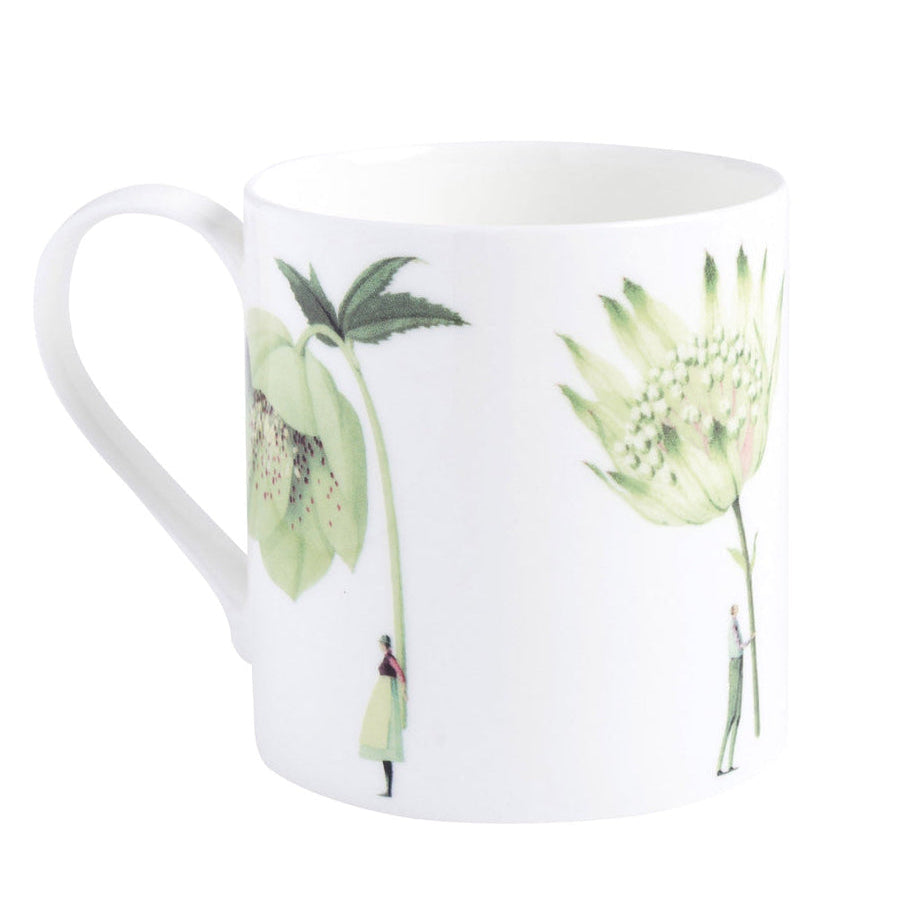 Laura Stoddart Green Flower Illustrated Bone China Mug