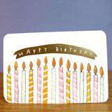 Gold birthday candles greetings card