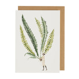 Green fern blank greetings card