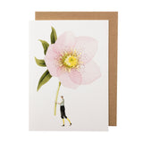 Laura Stoddart - Pink Hellebore Greetings Card