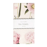 Laura Stoddart In Bloom Pink Flowers tea towel featuring elegant botanical illustrations on 100% natural cotton, made in England.