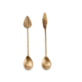 Leaf Spoon Gift Set - Antique Brass (Set of 2)