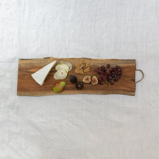 Live Edge Serving Board with Leather Handle