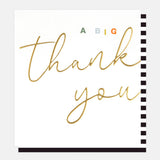 Gold Calligraphy Big Thank You Card