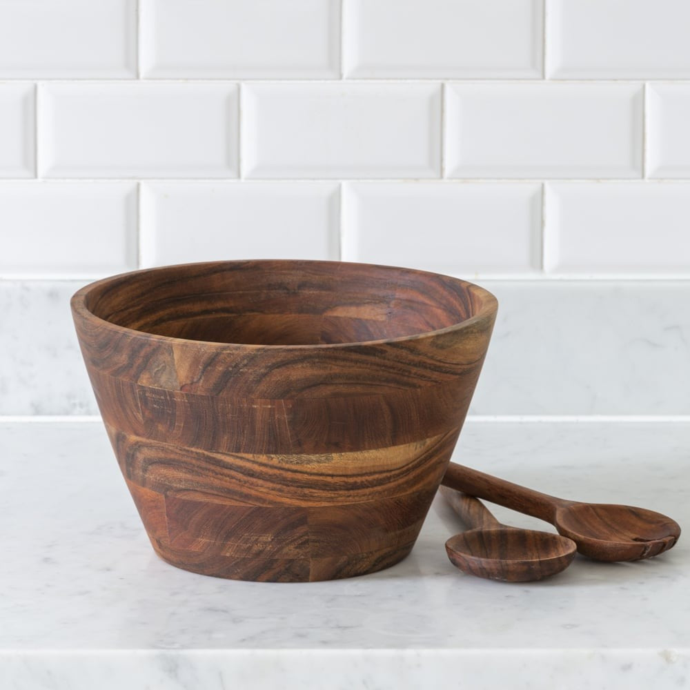 Medium Acacia Wood Salad Bowl