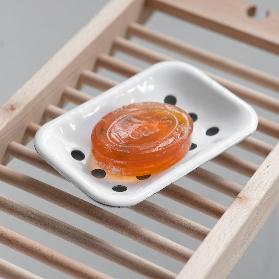 Two layer white enamel soap dish