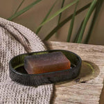Ilcosco Green Soap Hammered Glass Dish