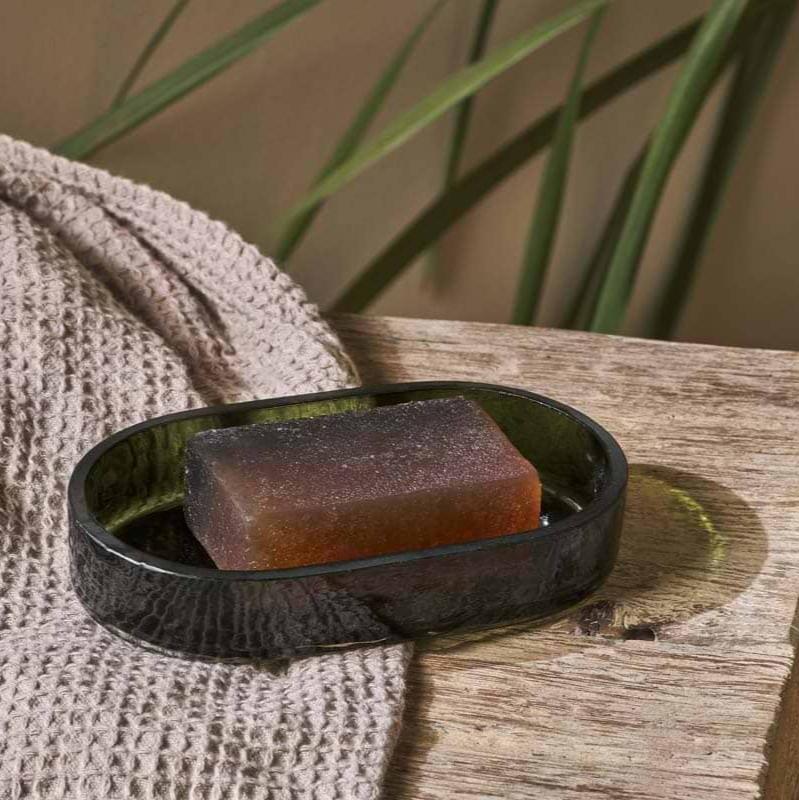 Ilcosco Green Soap Hammered Glass Dish