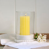 Makrana Marble Hurricane Lamp | Glass & Marble Candle Holder