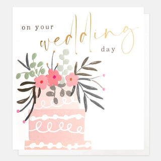 Cake With Flowers Wedding Card