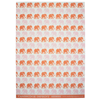 Cambridge Imprint - Gift Wrap Paper Elephants Pink And Orange
