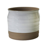 White Ceramic Ripple Plant Pot | Puro Lipped Gloss Planter