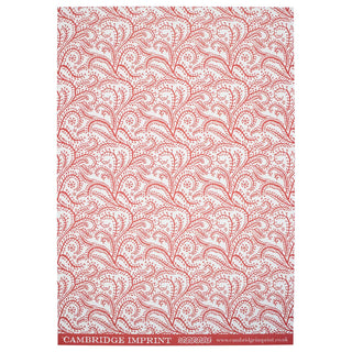 Cambridge Imprint - Gift Wrap Paper Seaweed Paisley Crimson