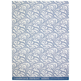 Patterned Paper Seaweed Paisley Prussian Blue