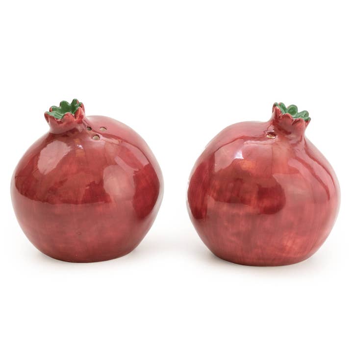 Salt and Pepper Glazed Ceramic Persian Pomegranate Shakers