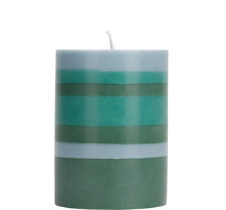 British Colour Standard - Bokhara, Beryl & Moonstone Eco Pillar Candle, 10cm