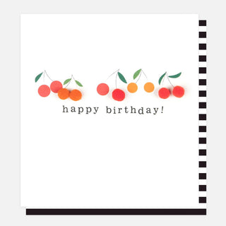 Pom Pom Cherries Birthday Cards