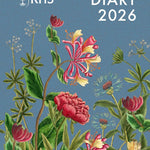 2026 RHS diary cover with floral design on a blue background