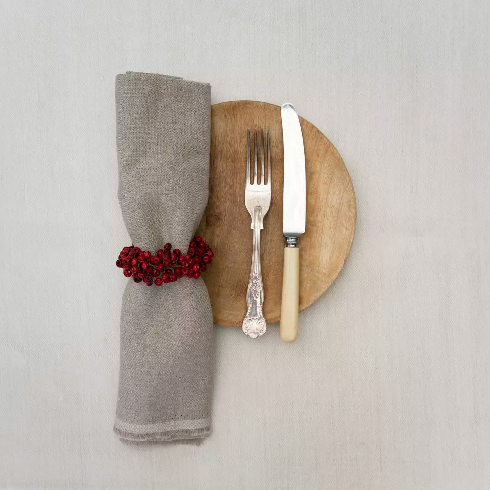 Smooth wooden beads in a rich berry hue