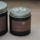 The Botanical Candle Company Mediterranean Collection- Rosewood & Clementine Soy Candle in Amber Jar