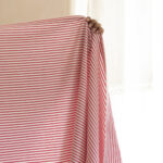 Striped Cotton Tablecloth | Lipstick Pink Ticking Stripe