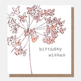 Orange & Taupe Dandelion Birthday Card