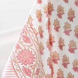Peony Pink Hand Block Printed Tablecloth