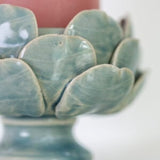 Artichoke Pillar Candle Holder – Sage