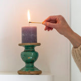 Turquoise Thasos Pillar Candle Holder