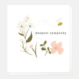 Deepest Sympathy Card – Floral with Bee