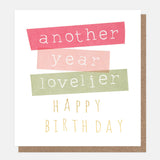 Ticker Tape Another Year Lovelier Birthday Card